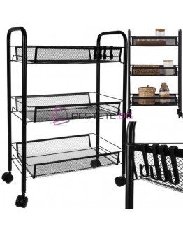 Метална кухненска етажерка 3 нива мобилна